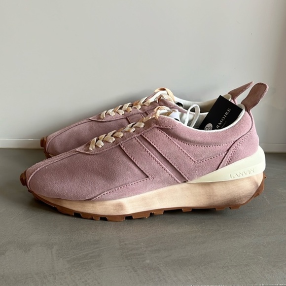 Lanvin Bumper Pink Suede Sneakers - Picture 2 of 11